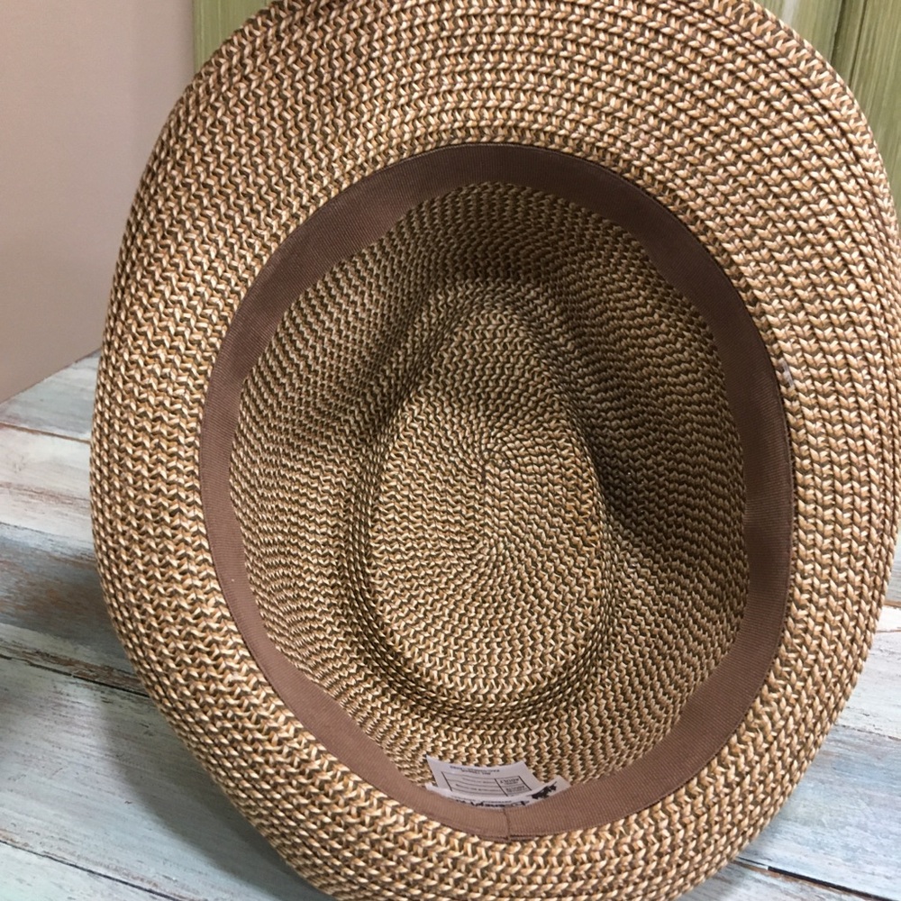 Disney Parks Straw Fedora Hat with tan with black ribbon. Cuba style - Picture 7 of 10